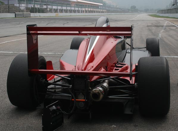 Sandy waiting to go in the race spec car, October 2009