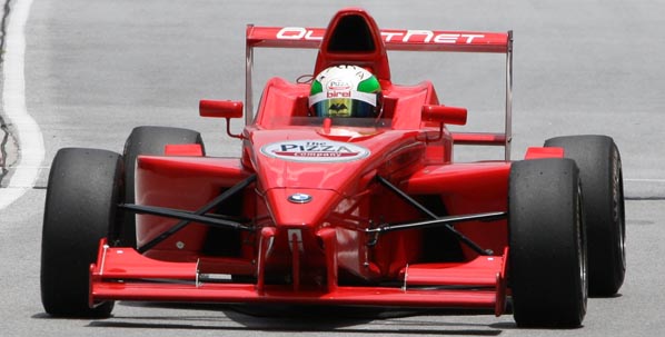 Sandy Stuvik preparing in a Formula BMW at Sepang F1 Circuit