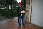 Sandy at our modest hotel outside Minervino de Lecce