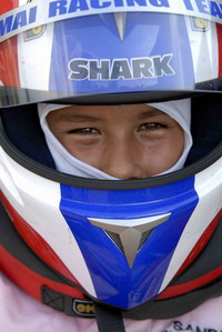 Sandy in new helmet