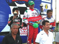 Sandy at the top of the Podium